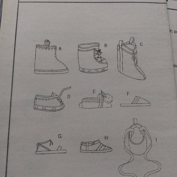 18" Doll Shoes Boots Sewing Pattern Makes 9 Different Pairs UNCUT Vogue 7329 - Picture 8 of 8